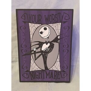 NEW Nightmare Before Christmas Purple Wood Box Art Jack "Your Worst Nightmare"